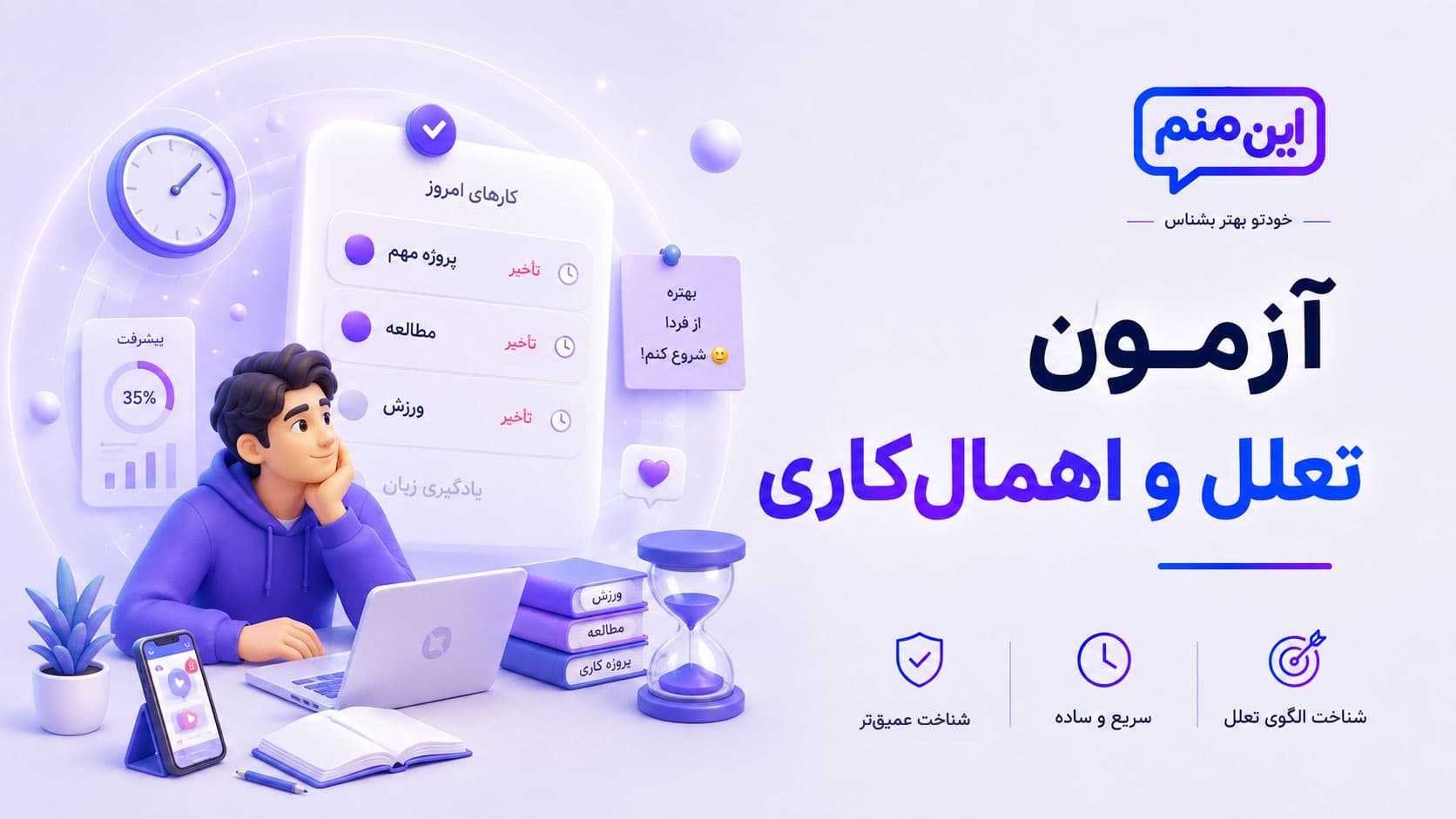 تصویر کاور آزمون تعلل و اهمال‌کاری